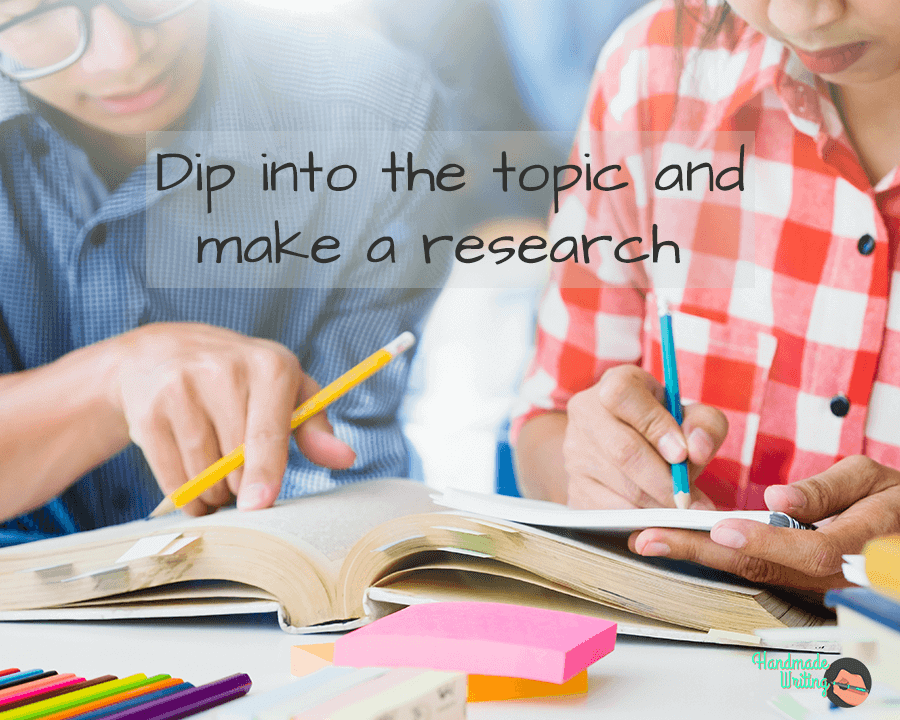 Dip into the topics and make a research