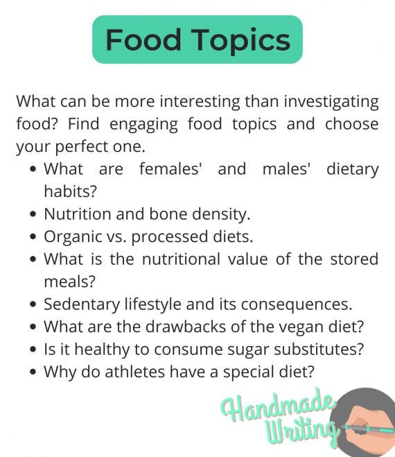 research topic ideas about food