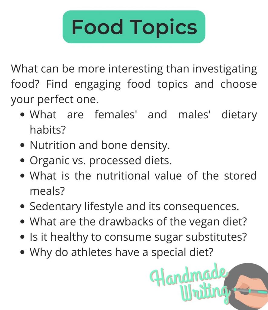 food related argumentative essay topics