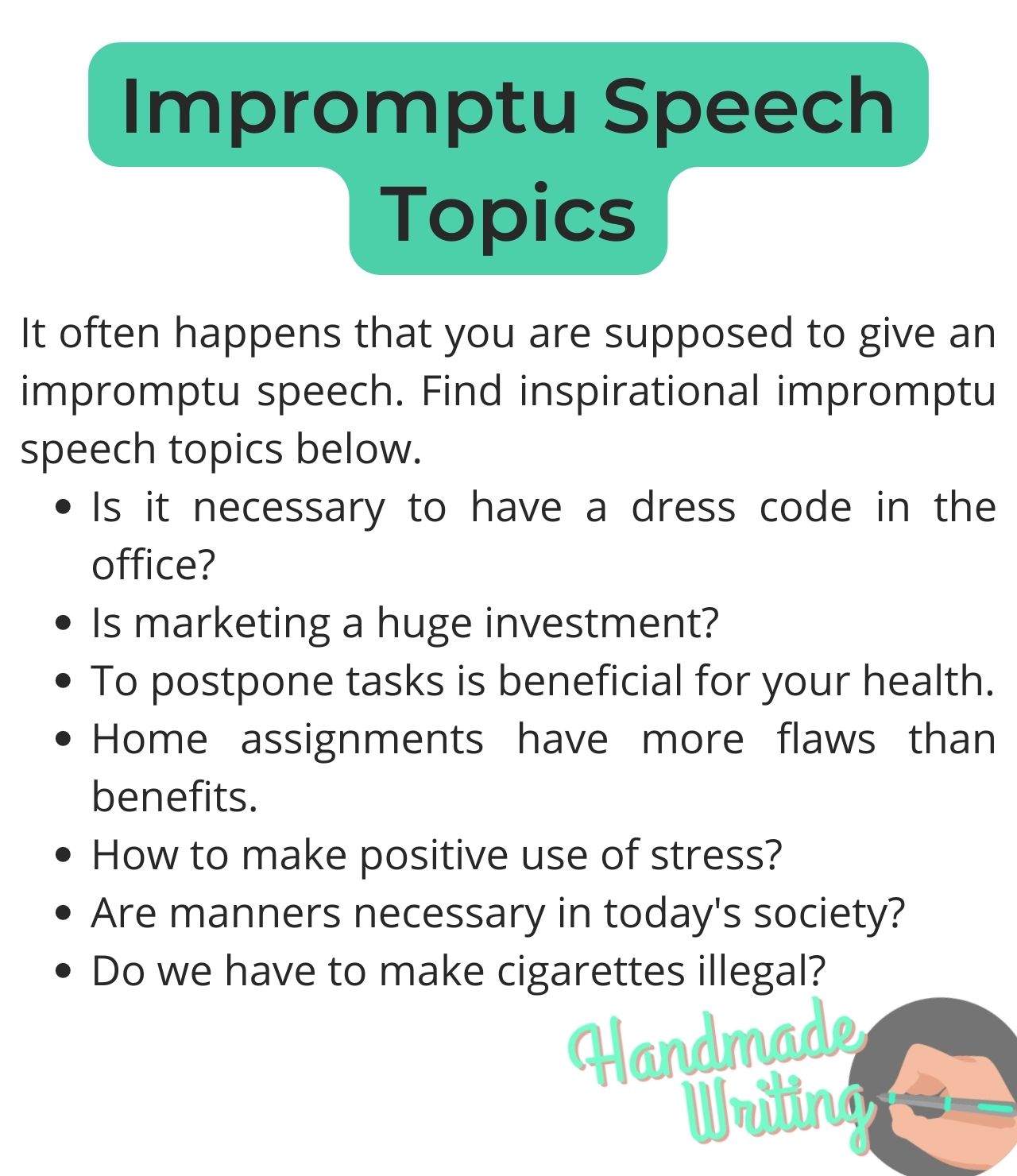 impromptu speech topics