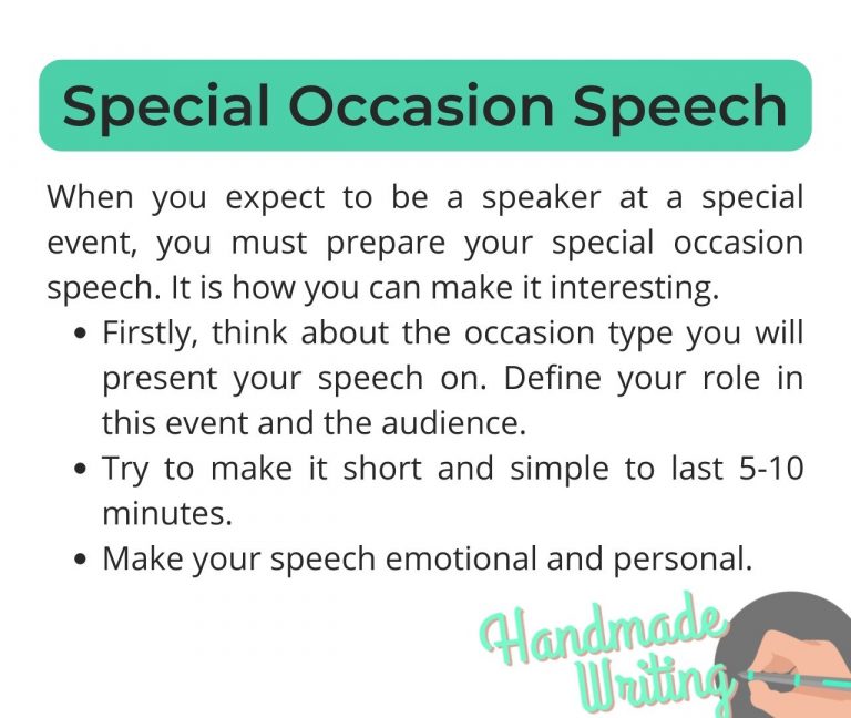 how do you write a occasion speech